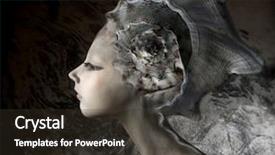  Presentation with mermaid - Beautiful theme featuring mermaid girl in an unusual backdrop and a tawny brown colored foreground