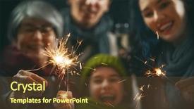  Presentation with happy holiday - PPT theme featuring sparkler - merry christmas and happy holiday background and a tawny brown colored foreground