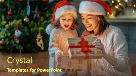  Presentation with christmas magic - Amazing slide deck having merry-christmas-and-happy-holiday backdrop and a tawny brown colored foreground