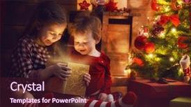  Presentation with christmas magic - Presentation theme having merry christmas and happy holiday background and a tawny brown colored foreground