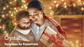  Presentation with happy holiday - Amazing theme having merry christmas and happy holiday backdrop and a coral colored foreground