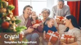  Presentation with merry christmas - Slide deck consisting of merry christmas and happy holidays background and a coral colored foreground