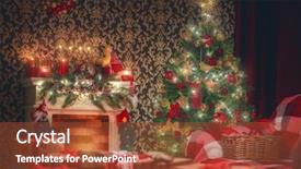  Presentation with merru christmas - Cool new presentation theme with merry christmas and happy holidays backdrop and a tawny brown colored foreground