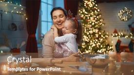  Presentation with food preparation - Cool new slide set with merry christmas and happy holidays family preparation holiday food mother and daughter cooking cookies backdrop and a tawny brown colored foreground