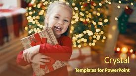  Presentation with merry christmas - Audience pleasing presentation design consisting of merry-christmas-and-happy-holidays backdrop and a tawny brown colored foreground