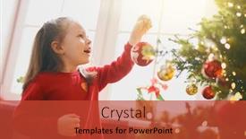  Presentation with child tree - Cool new slide set with merry-christmas-and-happy-holidays backdrop and a red colored foreground