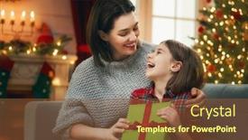  Presentation with loving mom - Cool new slide set with merry-christmas-and-happy-holidays backdrop and a tawny brown colored foreground