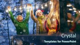  Presentation with christmas holidays - PPT theme with merry-christmas-and-happy-holidays background and a navy blue colored foreground