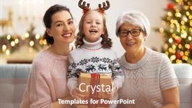  Presentation with loving mom - Slide set enhanced with merry-christmas-and-happy-holidays background and a coral colored foreground