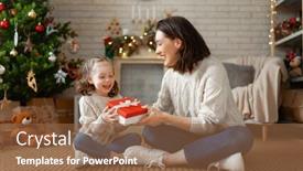  Presentation with loving mom - Theme with merry-christmas-and-happy-holidays background and a tawny brown colored foreground