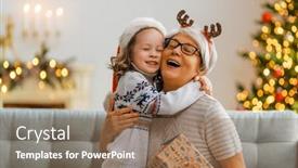  Presentation with family tree - Slide deck with merry-christmas-and-happy-holidays background and a coral colored foreground