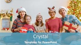  Presentation with grandma - Audience pleasing PPT layouts consisting of merry-christmas-and-happy-holidays backdrop and a teal colored foreground