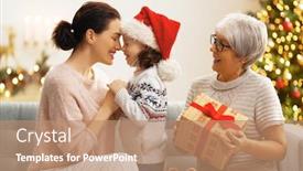  Presentation with loving mom - Beautiful PPT layouts featuring merry-christmas-and-happy-holidays backdrop and a coral colored foreground