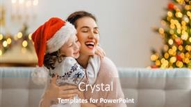  Presentation with loving mom - Slide deck having merry-christmas-and-happy-holidays background and a coral colored foreground