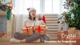  Presentation with loving mom - Amazing slides having merry-christmas-and-happy-holidays backdrop and a coral colored foreground