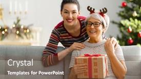  Presentation with loving mom - Theme with merry-christmas-and-happy-holidays background and a tawny brown colored foreground