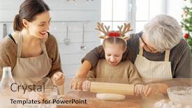  Presentation with grandma - Amazing slide deck having merry-christmas-and-happy-holidays backdrop and a coral colored foreground