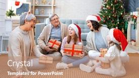  Presentation with merry christmas - Slide deck with merry-christmas-and-happy-holidays background and a coral colored foreground