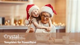  Presentation with food preparation - Amazing presentation design having merry-christmas-and-happy-holidays backdrop and a coral colored foreground