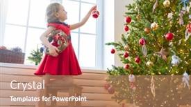  Presentation with child tree - Audience pleasing PPT theme consisting of merry-christmas-and-happy-holidays backdrop and a coral colored foreground