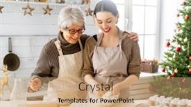  Presentation with christmas holiday gingerbread - Presentation design featuring merry-christmas-and-happy-holidays background and a coral colored foreground