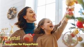  Presentation with loving mom - Audience pleasing presentation design consisting of merry-christmas-and-happy-holidays backdrop and a tawny brown colored foreground