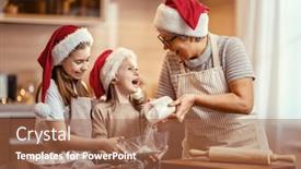  Presentation with food preparation - Audience pleasing slide set consisting of merry-christmas-and-happy-holidays backdrop and a red colored foreground