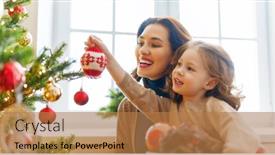  Presentation with loving mom - Slides having merry-christmas-and-happy-holidays background and a coral colored foreground