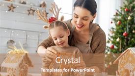  Presentation with christmas holiday gingerbread - Slides having merry-christmas-and-happy-holidays background and a coral colored foreground