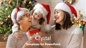  Presentation with loving mom - Colorful PPT theme enhanced with merry-christmas-and-happy-holidays backdrop and a coral colored foreground