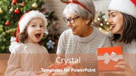  Presentation with loving mom - Audience pleasing presentation design consisting of merry-christmas-and-happy-holidays backdrop and a coral colored foreground