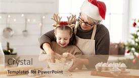  Presentation with grandma - Cool new slide set with merry-christmas-and-happy-holidays backdrop and a coral colored foreground