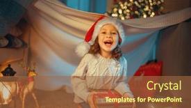  Presentation with child tree - Colorful PPT theme enhanced with merry-christmas-and-happy-holidays backdrop and a tawny brown colored foreground