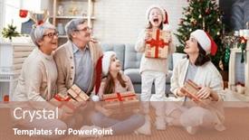  Presentation with grandma - Cool new PPT layouts with merry-christmas-and-happy-holidays backdrop and a coral colored foreground