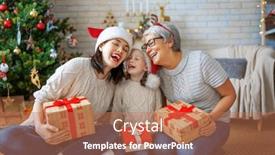  Presentation with loving mom - Amazing slide set having merry-christmas-and-happy-holidays backdrop and a coral colored foreground