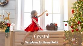  Presentation with child tree - Amazing presentation having merry-christmas-and-happy-holidays backdrop and a coral colored foreground