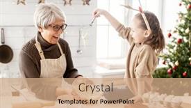  Presentation with food preparation - Presentation theme consisting of merry-christmas-and-happy-holidays background and a coral colored foreground