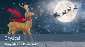  Presentation with santa sleigh - Colorful presentation theme enhanced with merry-christmas-and-happy-holidays backdrop and a ocean colored foreground