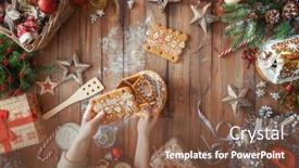  Presentation with christmas candy - Colorful PPT layouts enhanced with merry-christmas-and-happy-holidays backdrop and a tawny brown colored foreground