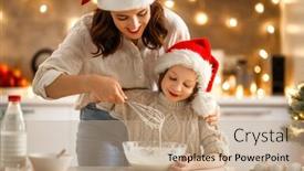  Presentation with christmas food - Presentation theme consisting of merry-christmas-and-happy-holidays background and a coral colored foreground