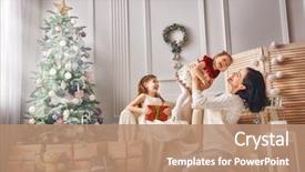  Presentation with christmas holidays - Beautiful presentation theme featuring merry christmas and happy holidays backdrop and a coral colored foreground