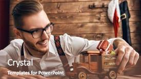  Presentation with happy holidays - Audience pleasing theme consisting of merry christmas and happy holidays handsome man with santa symbol hipster young santa claus concept backdrop and a tawny brown colored foreground