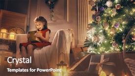  Presentation with christmas magic - Slide deck with merry christmas and happy holidays background and a tawny brown colored foreground