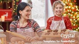  Presentation with merry christmas - Audience pleasing presentation theme consisting of merry christmas and happy holidays backdrop and a coral colored foreground