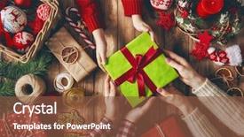  Presentation with merry christmas - Presentation theme featuring merry christmas and happy holidays background and a tawny brown colored foreground