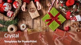  Presentation with christmas candy - Colorful PPT layouts enhanced with merry christmas and happy holidays backdrop and a tawny brown colored foreground