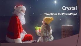  Presentation with merry christmas - Beautiful presentation theme featuring looking at snowfall christmas legend backdrop and a ocean colored foreground