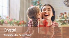  Presentation with loving mom - Beautiful PPT layouts featuring merry christmas and happy holidays backdrop and a coral colored foreground