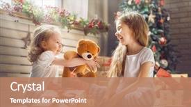  Presentation with family tree - Presentation design featuring merry christmas and happy holidays background and a coral colored foreground