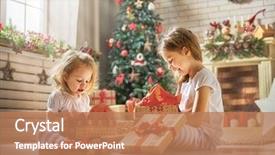  Presentation with family tree - Theme enhanced with merry christmas and happy holidays background and a coral colored foreground